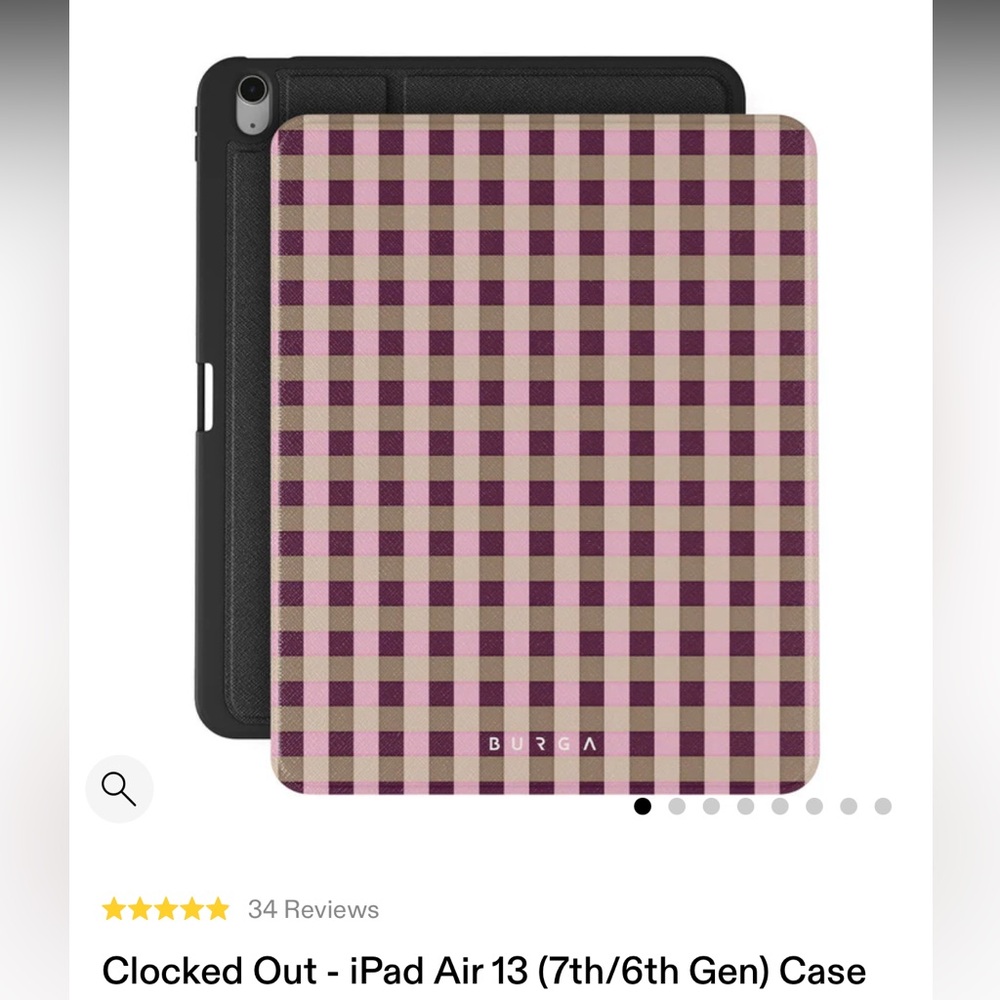 Burga iPad Air 13 case—clocked out print
